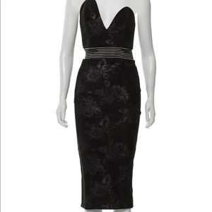Zhivago black roses midi dress NWT
